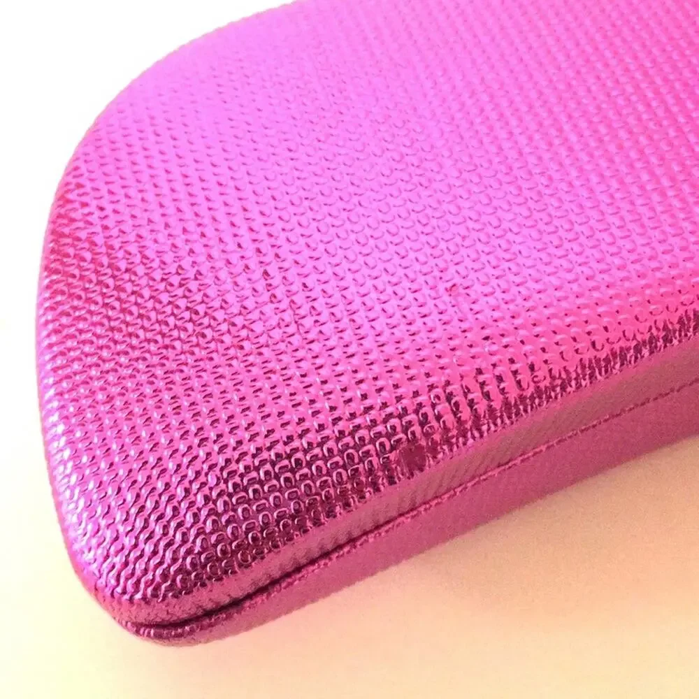Betsy Johnson eyeglasses case hot pink golden logo